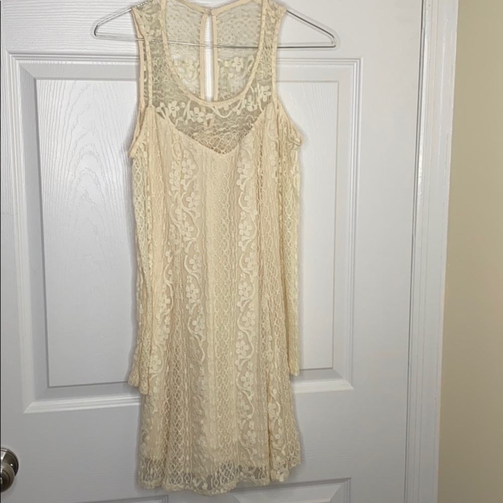 Off the Shoulder Cream Mini Dress